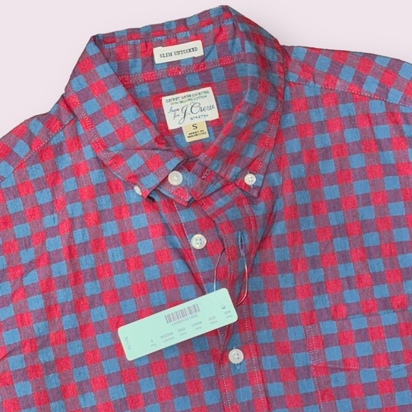 J. Crew Men’s Gingham Button Down Shirt NWT - Picture 3 of 5